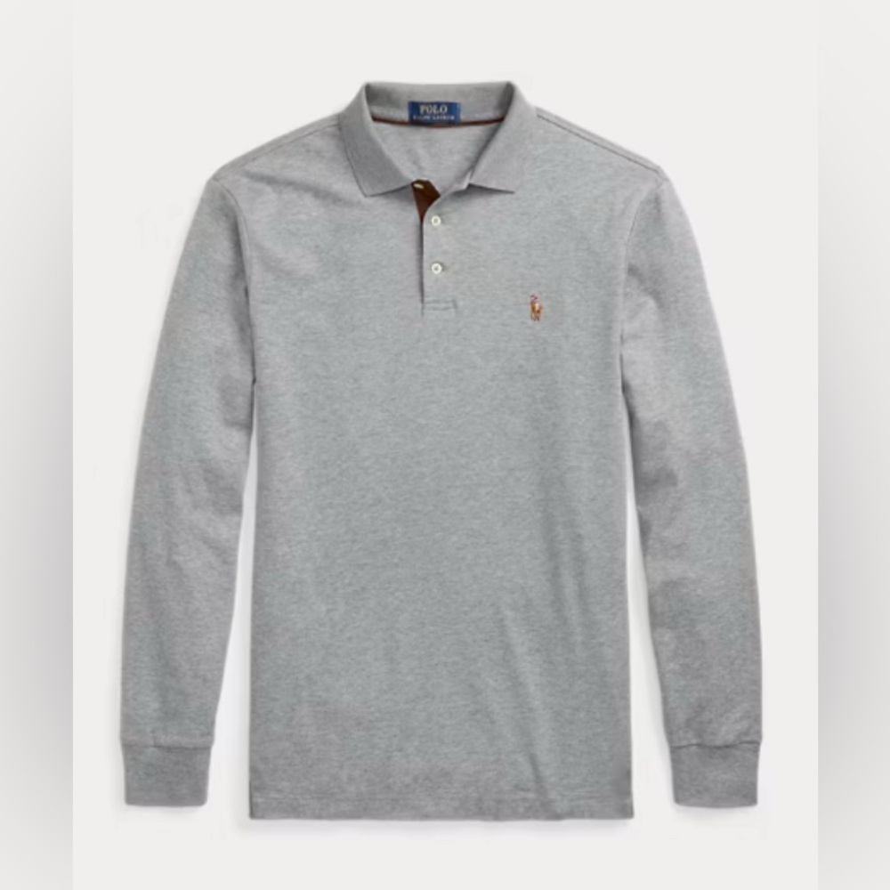 POLO RALPH LAUREN Classic Fit Soft Cotton Polo Shirt in Dark Gray Size XXL - Picture 6 of 10